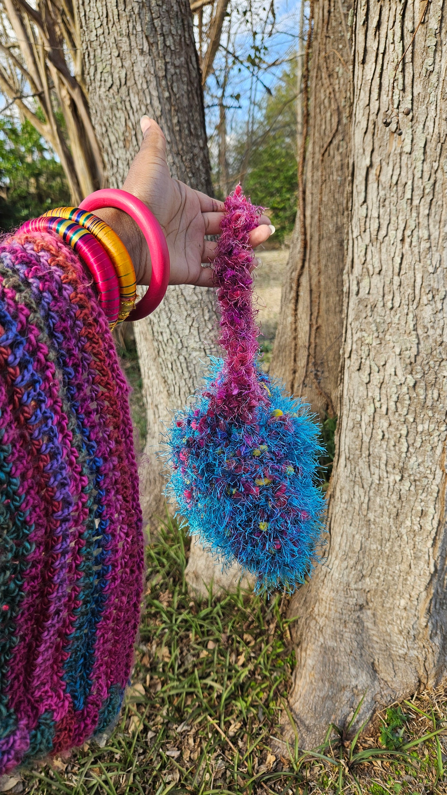 tiny purse club fuzzy crochet mini bag