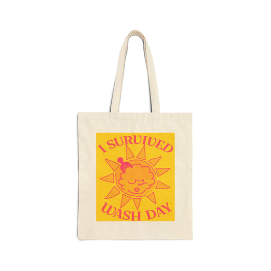 I Survived Wash Day Tote - Pink Lemonade